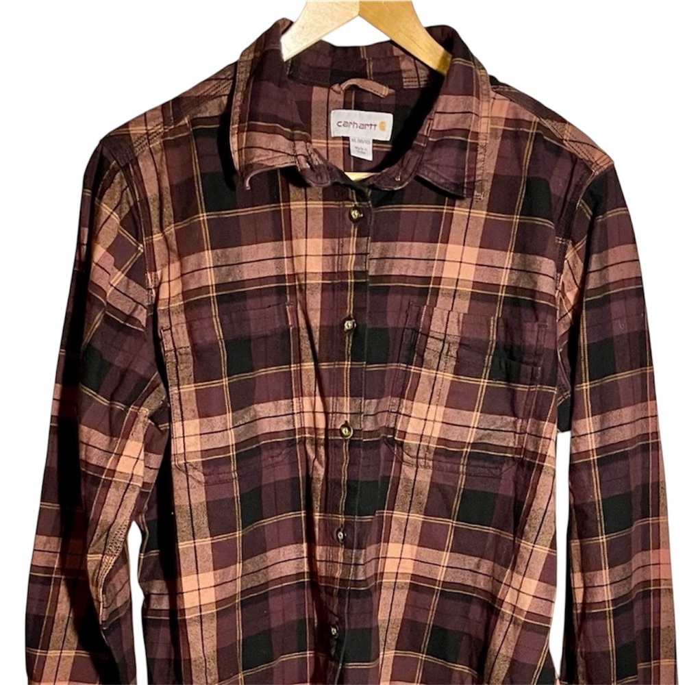 Carhartt Women’s Flannel Shirt Sz XL P-P 23” L-26”
